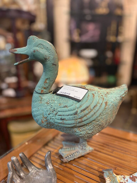 Cast iron turquoise duck