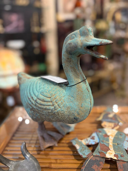 Cast iron turquoise duck