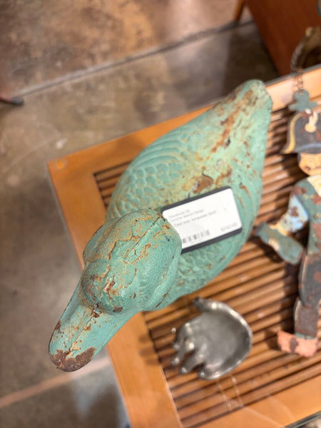Cast iron turquoise duck