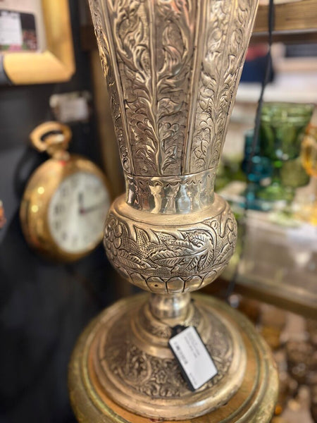 Ornate silver vase