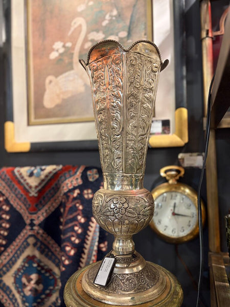 Ornate silver vase