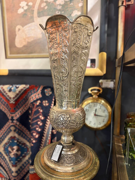 Ornate silver vase
