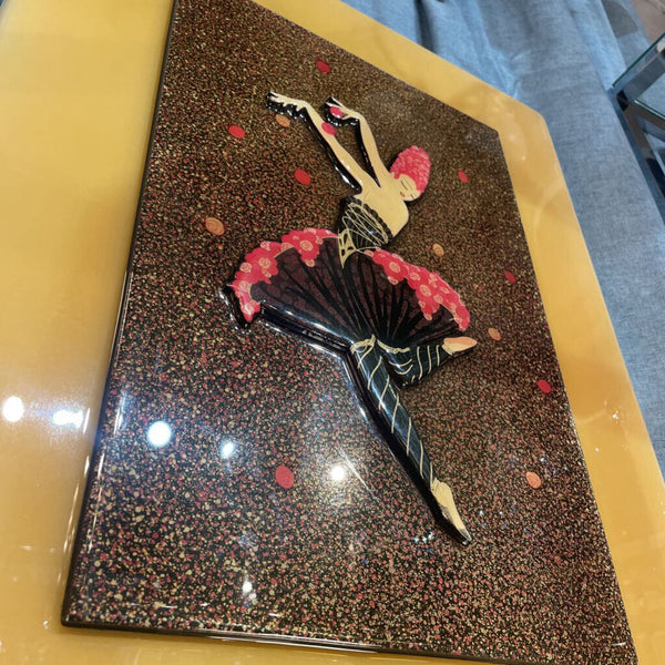 Rose Dancer (1980) by Erte 3D Wood and Resin 22 in x 17 in -- very unique piece -- IN STORE PICK UP ONLY