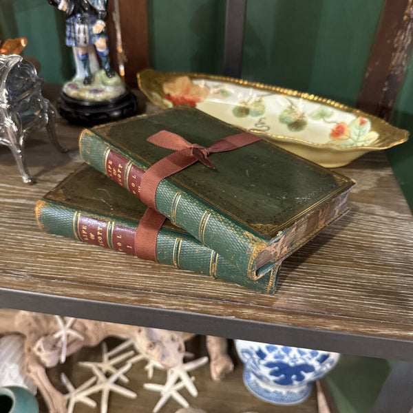 Life of Scott Green Antique Leather Bound Book with Gold Leaf and Marbling each