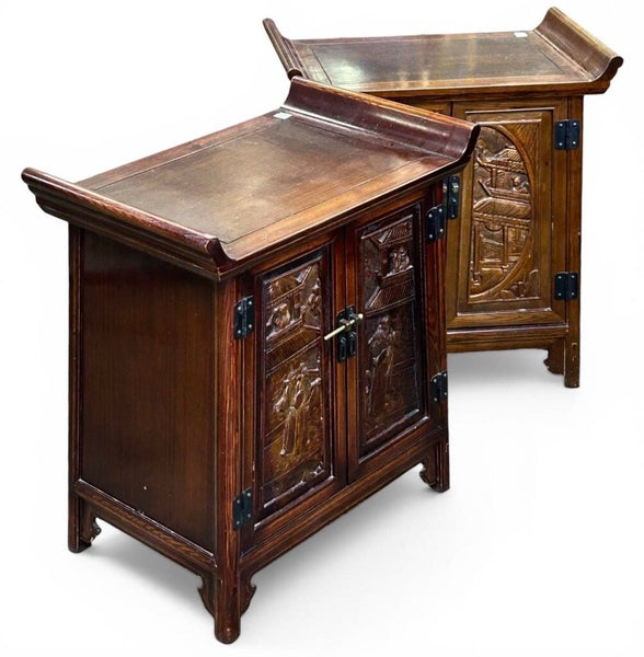 PAIR ASIAN STYLE NIGHTSTANDS 25W 16D 27T