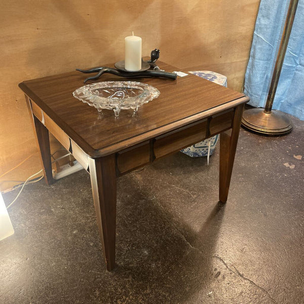 Small Wood Mersman Table 19.5 in wide x 16 in tall