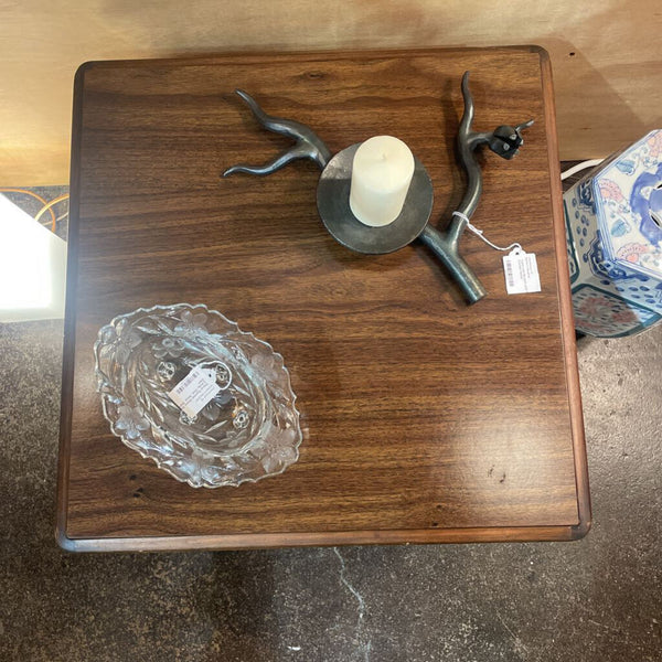 Small Wood Mersman Table 19.5 in wide x 16 in tall