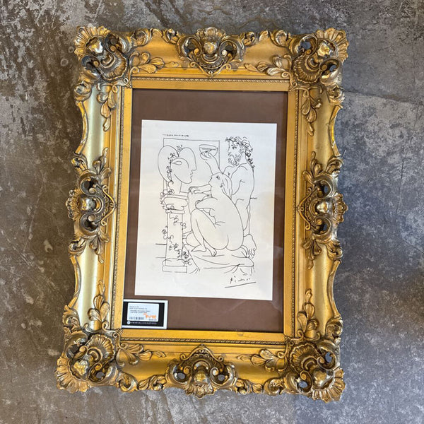 FRAMED PICASSO PRINT VINTAGE 24X19 FIRM