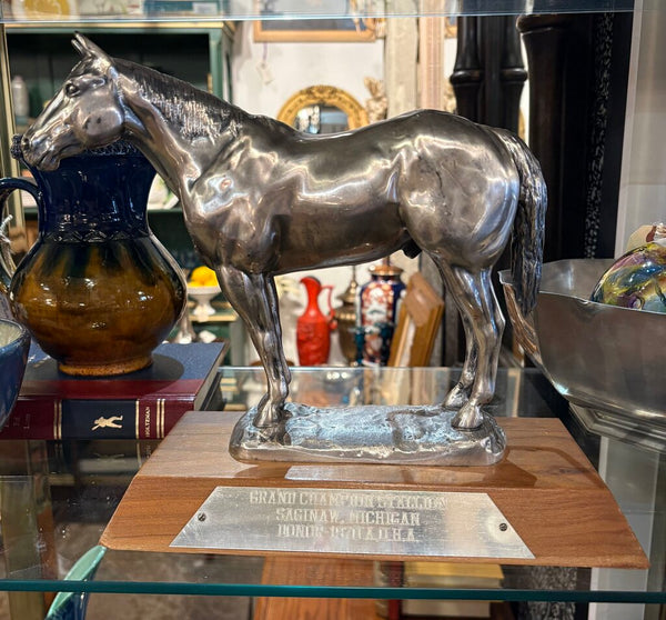 1970 GRAND CHAMPION STALLION TROPHY W/CAST HORSE FOR THE AMERICAN QUARTER HORSE ASSOCIATION | 10"H X 10.5"W X 5"D