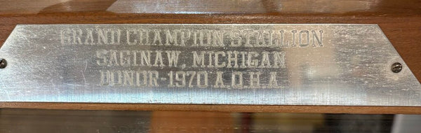 1970 GRAND CHAMPION STALLION TROPHY W/CAST HORSE FOR THE AMERICAN QUARTER HORSE ASSOCIATION | 10"H X 10.5"W X 5"D