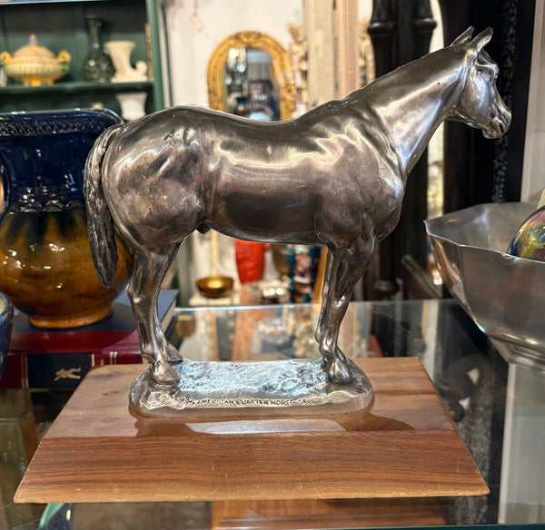 1970 GRAND CHAMPION STALLION TROPHY W/CAST HORSE FOR THE AMERICAN QUARTER HORSE ASSOCIATION | 10"H X 10.5"W X 5"D