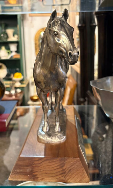 1970 GRAND CHAMPION STALLION TROPHY W/CAST HORSE FOR THE AMERICAN QUARTER HORSE ASSOCIATION | 10"H X 10.5"W X 5"D