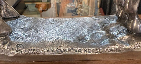 1970 GRAND CHAMPION STALLION TROPHY W/CAST HORSE FOR THE AMERICAN QUARTER HORSE ASSOCIATION | 10"H X 10.5"W X 5"D