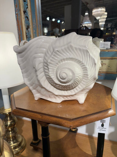 Vintage monumental nautilus shell cachepot -in store pick up only