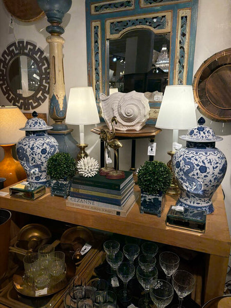 Pair of Chelsea house dragon ginger jars -as found -in store pick up only
