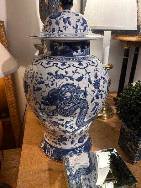 Pair of Chelsea house dragon ginger jars -as found -in store pick up only