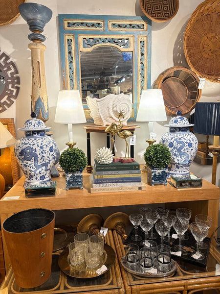 Pair of Chelsea house dragon ginger jars -as found -in store pick up only