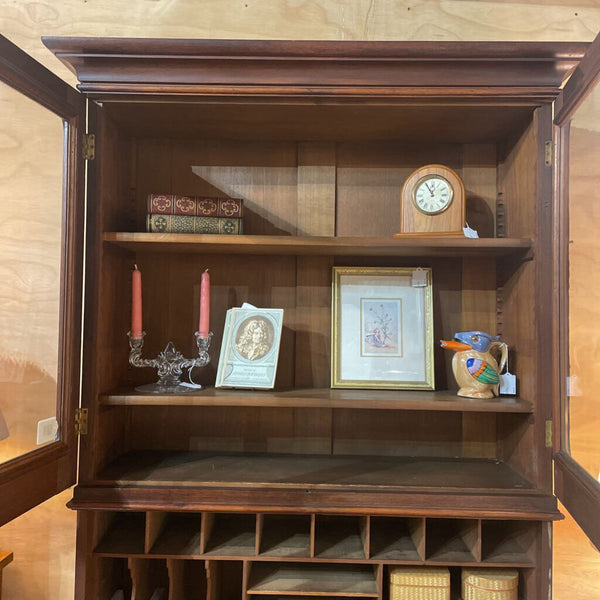 Antique Secretary Cabinet 1890's Comes w/ Original Skeleton Keys 42"wide x 20.5"deep x 85"tall Comes apart into 2 pieces