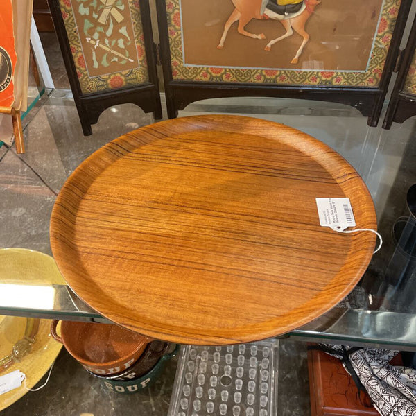 Round Teak Wood Tray by Selandia Designs 12"