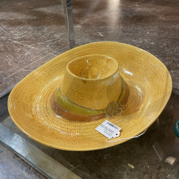 Vintage Metlox California Sombrero Chip and Dip Bowl 13"