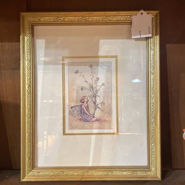 Fairy Print in Gold Frame 9x11in