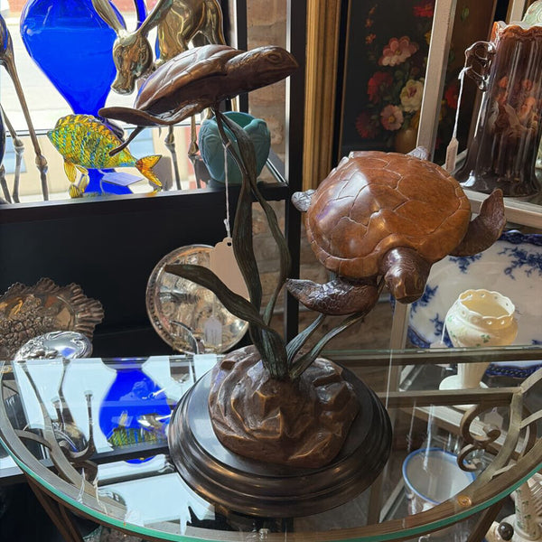 SPI bronze sea turtle statue l-For pick up only approx 17t