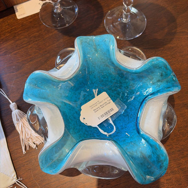 Murano Barovier Toso flower bowl in teal-vintage