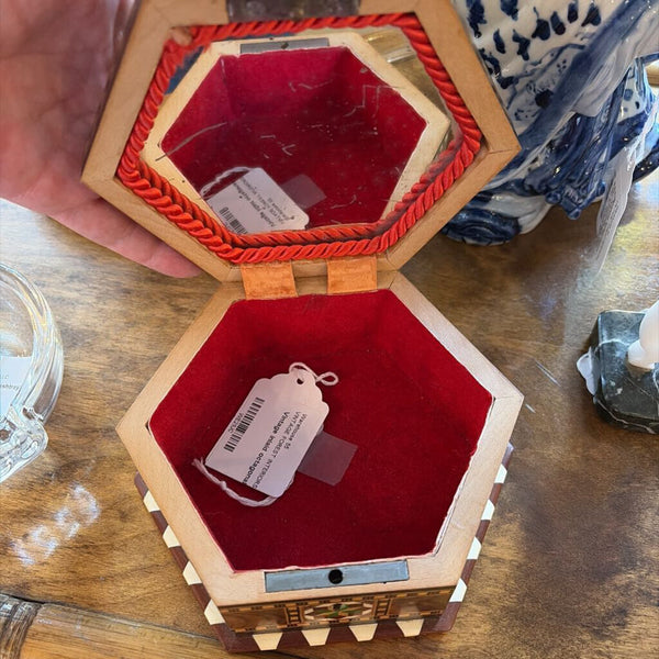 Vintage inlaid octagonal box