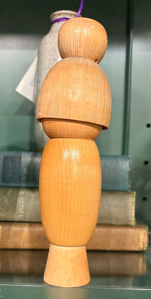 VINTAGE SIGNED JAPANESE KOKOSHI DOLL HAND CARVED AND PAINTED | 7.5"H