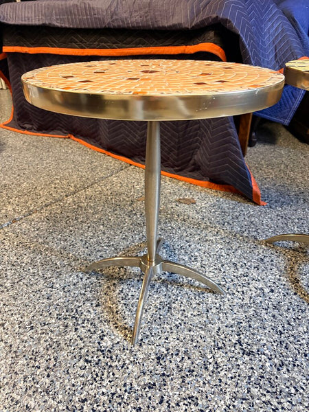 Martz Mosaics true Mid Century Modern side table #1500 on bottom. Approx 20t x17.5 for pick up only-priced Individually