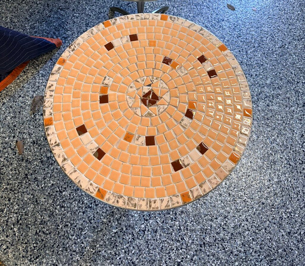 Martz Mosaics true Mid Century Modern side table #1500 on bottom. Approx 20t x17.5 for pick up only-priced Individually
