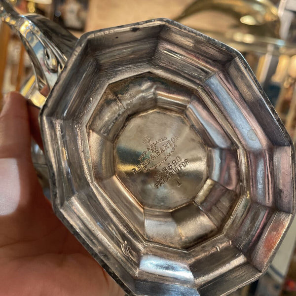 Reed and Barton Silver Plated Monogrammed Tea Pot Art Deco