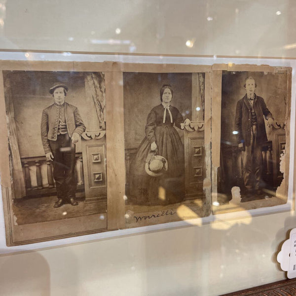 Framed and Matted Trio of Antique Portraits 13" x 9.5"