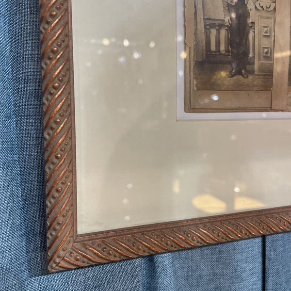 Framed and Matted Trio of Antique Portraits 13" x 9.5"