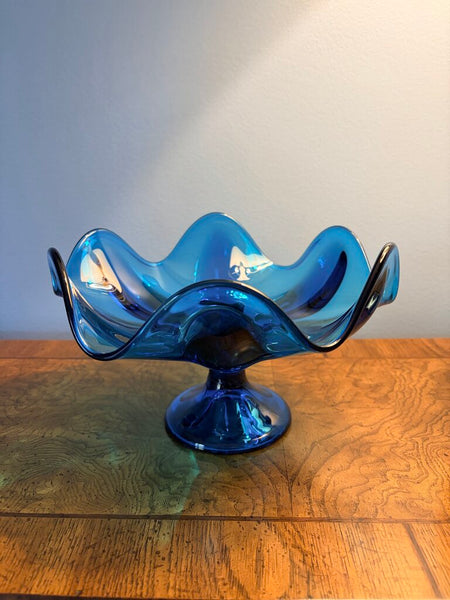 Viking 6 petal epic compote bowl in bluenique
