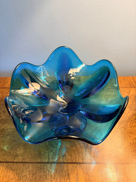 Viking 6 petal epic compote bowl in bluenique