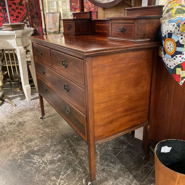 EDWARDIAN INLAID MAHOGANY DRESSER 62T 42W 19D IN STORE PICK UP ONLY