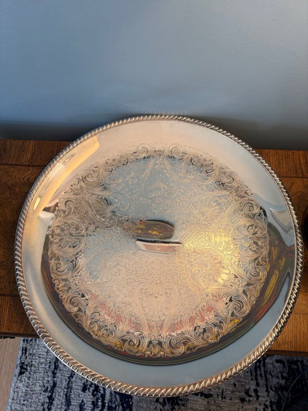 Large 17.5 inch (approx) silver plate charger