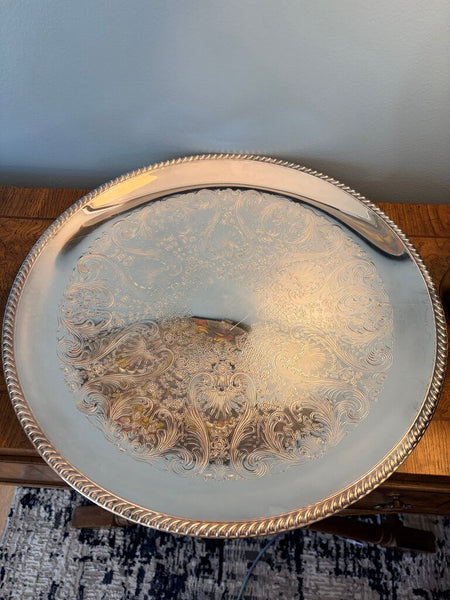 Large 17.5 inch (approx) silver plate charger