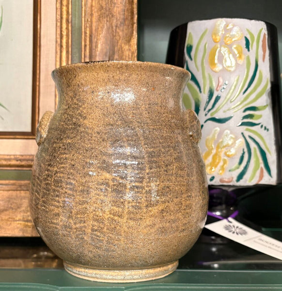 HAND THROWN URN STYLE POTTERY VASE | 6" H X 5" W