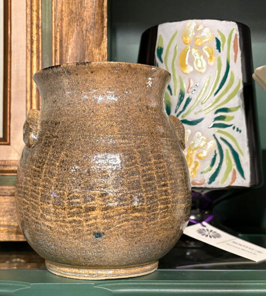 HAND THROWN URN STYLE POTTERY VASE | 6" H X 5" W