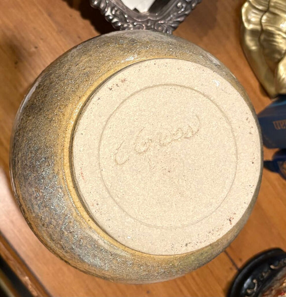 HAND THROWN URN STYLE POTTERY VASE | 6" H X 5" W