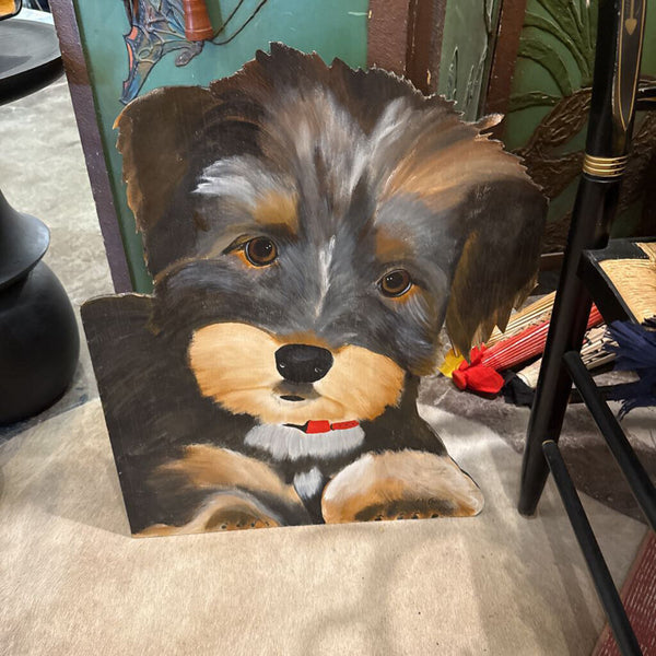 Dog Yorkie Wood Folk Art