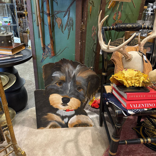 Dog Yorkie Wood Folk Art