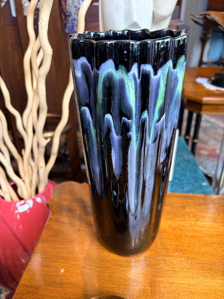 Royal Haeger Ebony Cascade 12 inch fluted vase