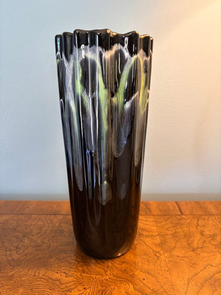 Royal Haeger Ebony Cascade 12 inch fluted vase