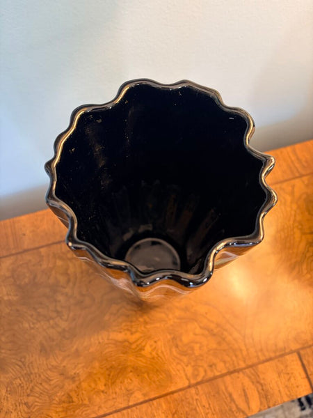 Royal Haeger Ebony Cascade 12 inch fluted vase