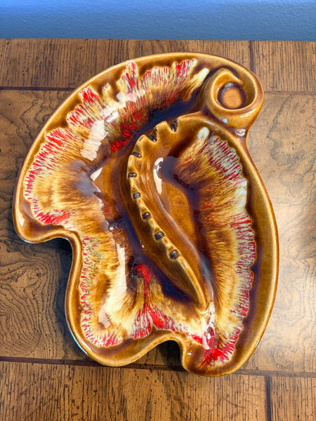 Maurice of Cali 1970s pottery drip glaze ashtray