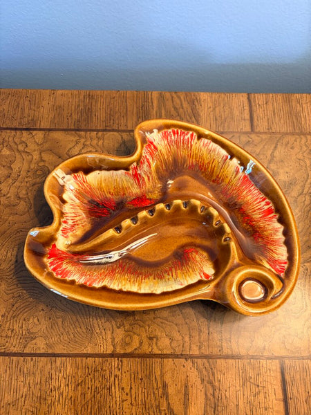 Maurice of Cali 1970s pottery drip glaze ashtray
