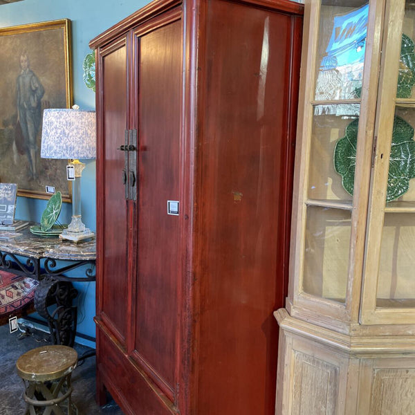 RED ASIAN 2 DOOR CABINET 41.5"W, 21"D, 79.5"T